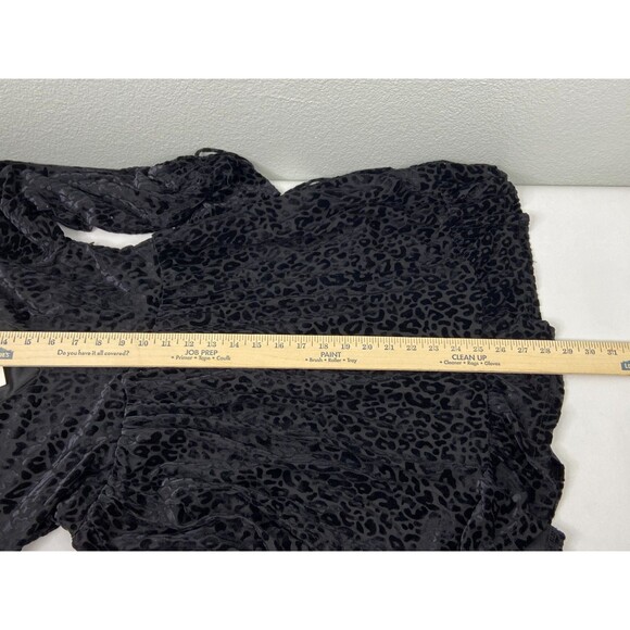 New In Collection Women Small Mini Dress Black Leopard Pattern Flow Skirt NWT - Picture 8 of 8